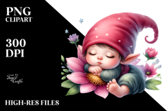 Digital Watercolor Cute Baby Gnome PNG Product Image 2