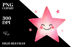 Playful Pinkish Star in Watercolor Product Image 2