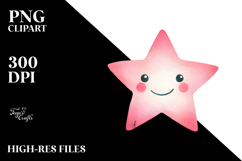 Pinkish Smiling Star PNG Product Image 2