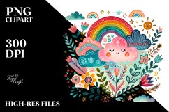 Cute Boho Cloud PNG Product Image 2