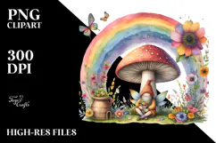 Colorful Rainbow Mushroom Fairy | Clipart Product Image 2