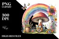 Colorful Rainbow Mushroom Fairy | Clipart Product Image 3