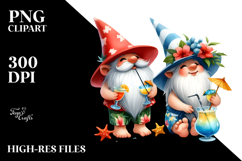 Cute Gnome Drinking Cocktail, PNG Product Image 2