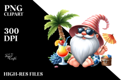 Cute Gnome Drinking Cocktail, PNG Product Image 2