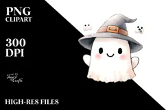 Funny Washed Watercolor Ghost, Transparent PNG Product Image 2