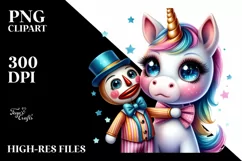 Colorful Baby Unicorn with Ventriloquist's Dummy PNG Product Image 3