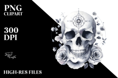 Simple Skull Watercolor PNG Product Image 2