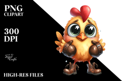 Chicken Boots Shy Goofy Smile Clipart Product Image 2