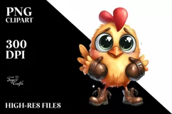 Chicken Boots Shy Goofy Smile Clipart Product Image 3