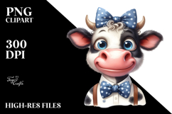 Funny Cow with Bow and Tie PNG Product Image 2