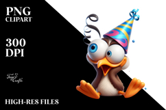 Goofy Bird with Party Hat, High-Res PNG Product Image 2