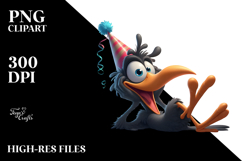 Goofy Bird with Party Hat, High-Res PNG Product Image 2