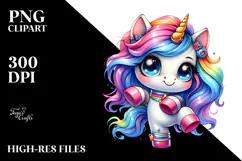 Vibrant Cute Unicorn, Transparent PNG Product Image 2