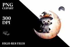 Cute Baby Zebra Halloween PNG Product Image 3