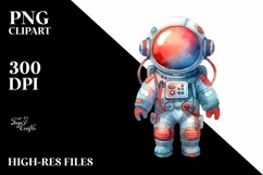Colorful Vintage Astronaut Boy | Summer Clipart Product Image 3