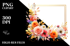Horizontal Frame Gold Foil | Sublimation Clipart Product Image 2