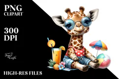 Cute Baby Giraffe in Beachwear Product Image 2