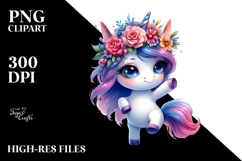 Cute Unicorn Dancing with Cool Haircut PNG Product Image 2