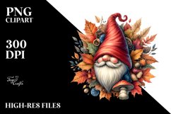 Watercolor Autumn Gnome PNG Product Image 3