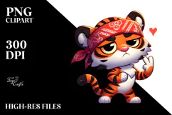 Sassy Tiger with Bandana PNG Product Image 2