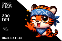 Cartoony Digital Tiger PNG Product Image 2