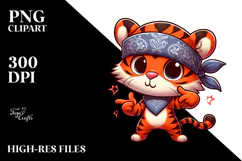 Sassy Tiger with Bandana PNG Product Image 2