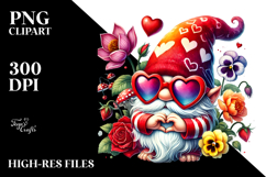 Detailed Valentines Gnome Sunglasses PNG Product Image 2