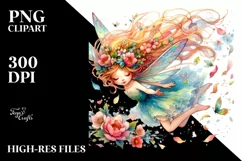Cute Fairy Tumbling Whimsical | Sublimation | Clipart Product Image 3