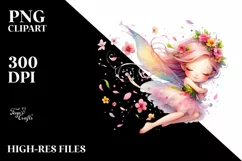 Cute Fairy Tumbling Whimsical | Sublimation | Clipart Product Image 1