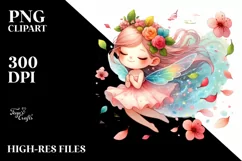Cute Fairy Tumbling Whimsical | Sublimation | Clipart Product Image 1