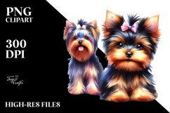 Cute Vibrant Yorkshire Terrier | Sublimation | Clipart Product Image 1