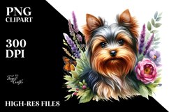 Cute Vibrant Yorkshire Terrier | Sublimation | Clipart Product Image 1