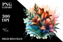 Wooden Stained Lobelia Watercolor Splash Product Image 2