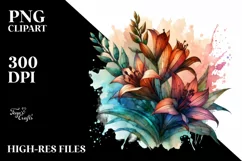 Wooden Stained Lobelia Watercolor Splash Product Image 1