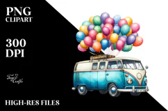 Vintage Vibrant Van with Balloons, 20 oz Tumbler Product Image 2