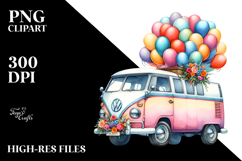 Vintage Vibrant Van with Balloons, 20 oz Tumbler Product Image 2