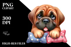 Cute Mastiff with Big Eyes, Watercolor PNG Product Image 2