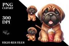 Cute Mastiff with Big Eyes PNG Product Image 2