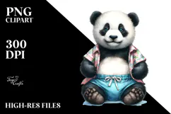 Digital Baby Panda with Beachwear PNG Product Image 2
