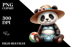 Digital Baby Panda with Beachwear PNG Product Image 2