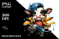 Cute Baby Cow Revolted PNG Product Image 1
