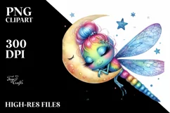 Colorful Baby Dragonfly PNG Product Image 3