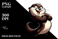 Silly Cartoon Otter PNG Product Image 2