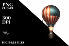 Vintage Dirty Hot Air Balloon with Fireworks Product Image 1
