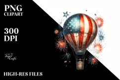 Vintage Dirty Hot Air Balloon with Fireworks Product Image 3