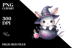 Cute Baby Bunny Popping Out from Witch Potion PNG Product Image 2