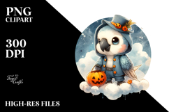 Cute Baby Macaw Halloween PNG Product Image 2