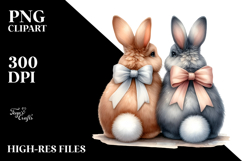 Creative 2 Bunnies Sitting PNG Product Image 2