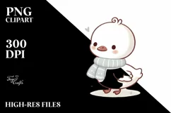 Cute Winter Baby Swan, Clipart Product Image 2