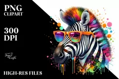 Quirky Colorful Sunglasses, Zebra | Sublimation Clipart Product Image 1